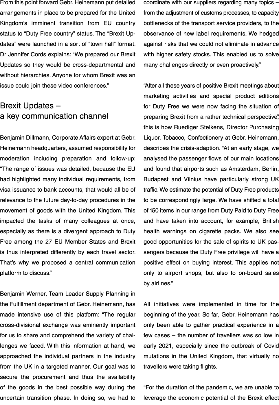 From this point forward Gebr  Heinemann put detailed arrangements in place to be prepared for the United Kingdom s im   