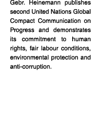 Gebr  Heinemann publishes second United Nations Global Compact Communication on Progress and demonstrates its commitm   